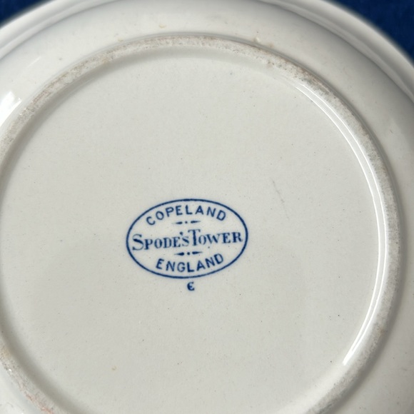 Antique 1920s Copeland Spodes Tower Blue Willow small soup bowl. - Picture 6 of 7